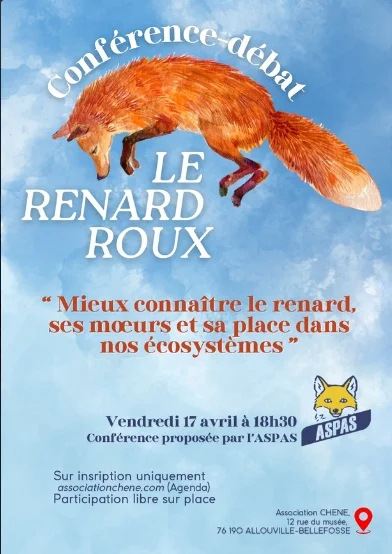 affiche de la conférence sur le renard de l'ASPAS